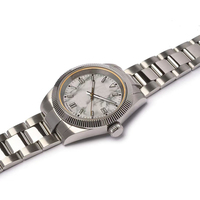 Montre analogique à mouvement à quartz Citizen entièrement en acier inoxydable, cadran antique, bracelet de 20 mm, logo de marque personnalisé, résistante à l'eau 5 BAR pour hommes