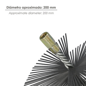 Spazzola per Camino in Acciaio, 200 mm, M12 - Product Image 4