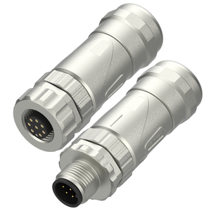 ขั้วต่อออปติคอล M12 แบบประกอบสนาม 8 ขา ตัวผู้ ตัวเมีย พร้อมชิลด์ป้องกัน สำหรับ Profinet Ethernet โลหะ 8 พิน สีเงิน IP67 สำหรับยานยนต์ IEC - Product Image 1
