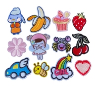Logo personnalisé brodé Patch fruits fleurs insigne thermocollant tissu tissu autocollant brodé logo breloques accessoires