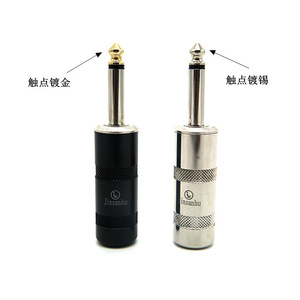 Jinsanhu 6.35mm Mono Audio Plug 6.5mm Phone Connector 2 Pins Gold Plated Tip For <b>Microphone</b> <b>Speaker</b> - Product Image 1