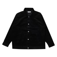 Ensemble deux pièces en velours côtelé pour homme avec logo personnalisé, veste et pantalon cargo, survêtement décontracté à coupe ample avec boutons, tenue décontractée pour homme