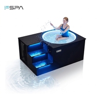 Baignoire autoportante en acrylique noire moderne avec éclairage LED intégré, qualité supérieure, fournie directement par l'usine