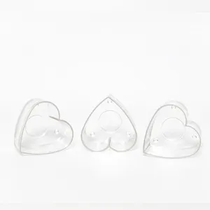 Decoration plastic heart shape candle holder container clear tealight cups