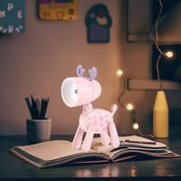 Nouveau chiot tacheté Mini LED veilleuse moderne bureau lampe de Table batterie bricolage cadeau créatif pour les filles mignon dessin animé chambre