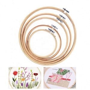 Aros de bordado de plástico, aros de punto de cruz, aros de bambú natural para manualidades, aros de bambú elásticos para DIY - Product Image 3
