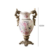 Trophée d'art de style européen rétro Vase en céramique du sol au plafond Décoratif floral