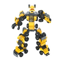 Jouet de construction en plastique 8-en-1, voiture robot, robot de ville, guerrier mécanique, blocs de construction avec petites briques, cadeau idéal pour les garçons