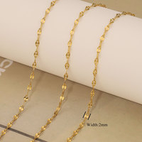 Cadenas de Acero Inoxidable con Baño de Oro PVD de 18K, Resistentes al Agua, con Estilos de Cable, Bola, Caja y Curb, para Collares DIY, Accesorios de Joyería al por Mayor