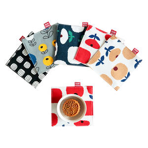 Posavasos de algodón estampados Mimi y Lula, diseño floral cuadrado, alfombrillas aislantes para protección de tazas de té y bebidas - Product Image 2