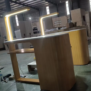 Mesa de Manicura LED Moderna y Lujosa para Salón de Belleza, Mesa de Madera con Múltiples Espacios de Almacenamiento y Secador de Uñas para Salón - Product Image 6