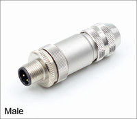 M12 4pin droit mâle métal assemblé bouchon connexion à vis fil de champ PG7 PG9 M12 connecteur