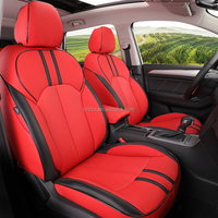 Housse de siège Toyota Hilux 2009, 5 places, ensemble complet, cuir imperméable, noir et rouge, directement de l'usine