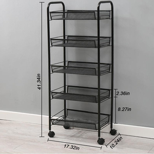 Carrito de Almacenamiento de Cocina de 5 Niveles, Carrito Rodante de Metal Multicapa, Estante de Almacenamiento Multifuncional, Organizador - Product Image 4