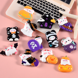 Dibujos Animados Halloween Navidad decoración hospital flatback oso resina cabujón Calabaza Esqueleto murciélago casa fantasma sombrero - Product Image 6