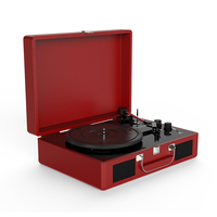 Gramophone – valise d'enregistrement en vinyle rétro, écouteurs à dents bleues intégrés, haut-parleurs, lecteur de plateau tournant