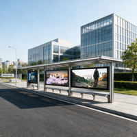Abri de bus industriel robuste anti-vandalisme pour arrêt de transport de travailleurs, auvent extérieur, vente en gros OEM usine