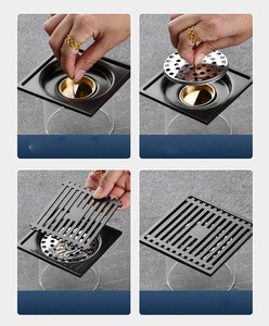 Nuovo Design in acciaio inox pistola 304 grigio ottone <span class=keywords><strong>bagno</strong></span> <span class=keywords><strong>lavandino</strong></span> <span class=keywords><strong>scarico</strong></span> a pavimento lavatrice acqua griglia di <span class=keywords><strong>scarico</strong></span> - Product Image 6