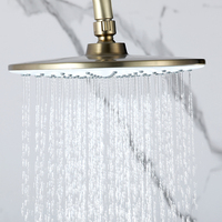 Ensemble de douche de luxe en laiton doré brossé, pièces, mitigeur de douche chaud-froid, salle de bains au mur, douche pluie
