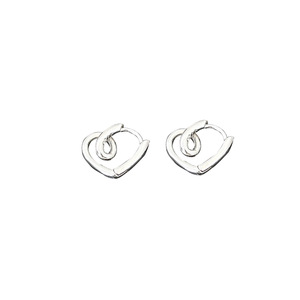 Yinruitai S925 Sterling <b>Silver</b> Heart <b>Huggie</b> Earrings For Women Everyday Wear 925 <b>Silver</b> Stud Earrings - Product Image 5