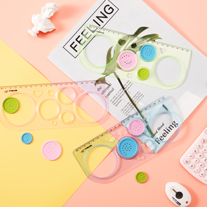 2025 New 20cm Transparent Plastic Spirograph Magic Design Ruler Art Tools Students Million Flower Drawing Ruler <strong>Set</strong> - Product Image 6