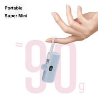 Mini Cargador Portátil de 5000mAh con Soporte para Teléfono, Entrada/Salida Tipo C, Batería Externa con Salida de 10W para iPhone