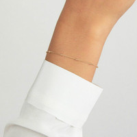 Bracelet en argent inoxydable, chaîne perlée, pour femmes, Satellite