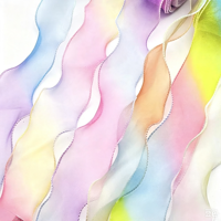 Pita Organza Ekor Ikan Berpinggir Emas 6cm, Pita Kain Transparan Bergelombang Multiwarna, Pita Transparan untuk Pembungkus Kado, Ikat Rambut, Pernikahan