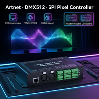 Controlador de Luces Pixel BC-216 Artnet-SPI/DMX, Controlador de Pixel LED Programable por PC para Tiras LED RGBW Ws2815 Ws2811