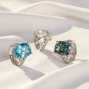 แหวนทอง 14K คุณภาพสูง เป็นมิตรกับสิ่งแวดล้อม ประดับเพชรคาร์บอนสูง 8A คิวบิกเซอร์โคเนีย ขนาด 12.05*15.94 มม. ดีไซน์ Iced Out - Product Image 4