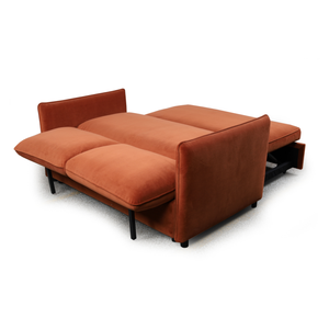 <span class=keywords><strong>Canapé</strong></span>-lit <span class=keywords><strong>convertible</strong></span> 2 places en tissu terre cuite avec chaise longue pour salon, appartement, mobilier de maison - Product Image 2