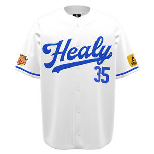 Maillot de baseball personnalisé à boutons complets, surdimensionné, tendance, haut de sport, haute performance, unisexe, court, respirant, hauts d'extérieur - Product Image 1