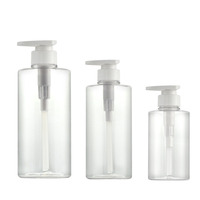 Bouteille Cylindrique Transparente en PET à Pompe 300/500ml pour Gel Douche, Shampoing, Lotion – Fourniture Directe Usine – Gamme Hôtelière Haut de Gamme pour Soins Lavants