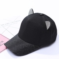 Gorra de béisbol con lentejuelas brillantes de diseño personalizado para niños, gorras rosas al por mayor para niños, gorra de sarga para deportes al aire libre de verano