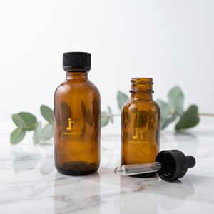 Flacon en verre ambré de 30 ml, flacons compte-gouttes en verre vides pour huile essentielle et sérum, flacon de soin de la peau avec étiquette privée personnalisée - Product Image 1