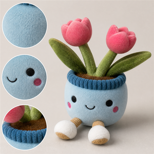 Adorable Planta de Tulipán en Maceta de Peluche de 15 cm, Relleno de Algodón 3D, Suave, Alivia el Estrés, Decoración de Escritorio, Juguete, Regalo para el Día de San Valentín - Product Image 2