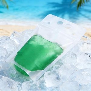 Sacchetti estivi richiudibili per bevande con cannuccia, per uso in spiaggia, contenitori trasparenti in plastica per succhi e birra, con chiusura a zip, per alimenti - Product Image 4
