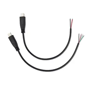 定制USB电缆类型C公母至2芯4芯线开口端