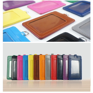 זול עור מפוצל מזהה כרטיס מחזיק, סיטונאי אנכי נשלף עסקים כרטיס שרוול, אשראי כרטיס של עובד כרטיס מקרי - Product Image 6