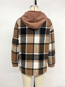 Prettysteps 2024 unisexe Vintage surdimensionné pull femmes <span class=keywords><strong>à</strong></span> manches longues <span class=keywords><strong>Plaid</strong></span> <span class=keywords><strong>sweat</strong></span> avec <span class=keywords><strong>capuche</strong></span> tricoté polaire pour l'hiver - Product Image 5