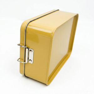 Multicolor Rectangular Double Clasp Metal Tin Box Lockable Storage Tin Can For Cookie Candy Jewelry Gift Packaging - Product Image 4