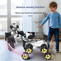 Nouveau modèle 2026 – Chien robot intelligent rose en plastique à huit roues, capable de faire des cascades, avec fonction d'évitement d'obstacles, jouet pour adolescents et adultes