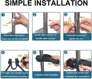 Râteau à sable détachable avec manche long de 47 pouces, tamis pliable à dents de requin, pelle à mailles, râteau à griffes et gants pour la <span class=keywords><strong>plage</strong></span> - Product Image 5