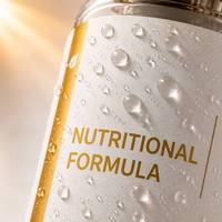 Étiquette autocollante personnalisée en feuille d'or imperméable pour flacon de formule nutritionnelle, étiquettes de compléments alimentaires en rouleau