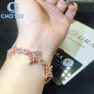 New Arrival 925 Sterling <b>Silver</b> Moissanite Cuban Link Bracelet Cross Bracelet Iced Out Jewelry <b>Men</b> Women Pass Diamond Test - Product Image 6