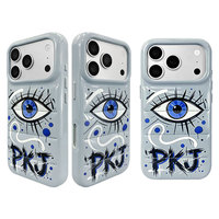 Coque de téléphone antichoc souple en PU poli avec motif Graffiti Evil Eye et rembourrage en coton pour iPhone 15 16 17 Air 17 18 Pro Max