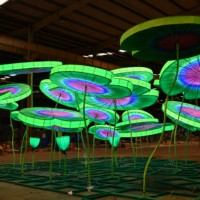 Linternas LED de Seda Chinas Impermeables con Formas de Plantas, Decoraciones para Festivales al Aire Libre, Halloween/Día de Acción de Gracias/Navidad/Año Nuevo