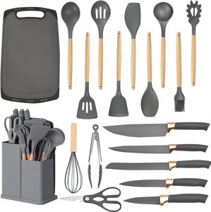 Ensemble d'ustensiles de cuisine antiadhésifs, outils de cuisine en silicone résistant à la chaleur avec support - Product Image 4