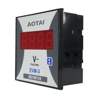 Voltmètre numérique AC RMS AOTAI EVM-3 10-600V Min/Max, montage sur panneau, affichage 4 chiffres, précision 1%, monophasé 45-65Hz