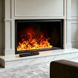 Chimeneas Eléctricas de Vapor de Agua 3D Empotradas con Llama Atomizada Realista, Control Remoto, <span class=keywords><strong>Chimenea</strong></span> de Vapor Eléctrica de Acero Inoxidable para el Hogar - Product Image 3